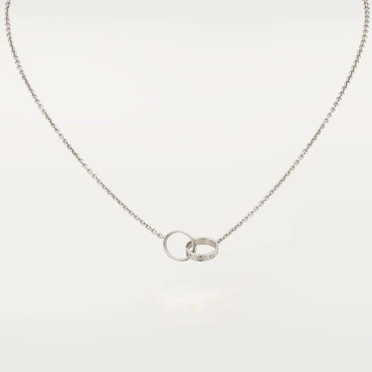 [⭐DORISW] LOVE NECKLACE PINK GOLD AND SILVER