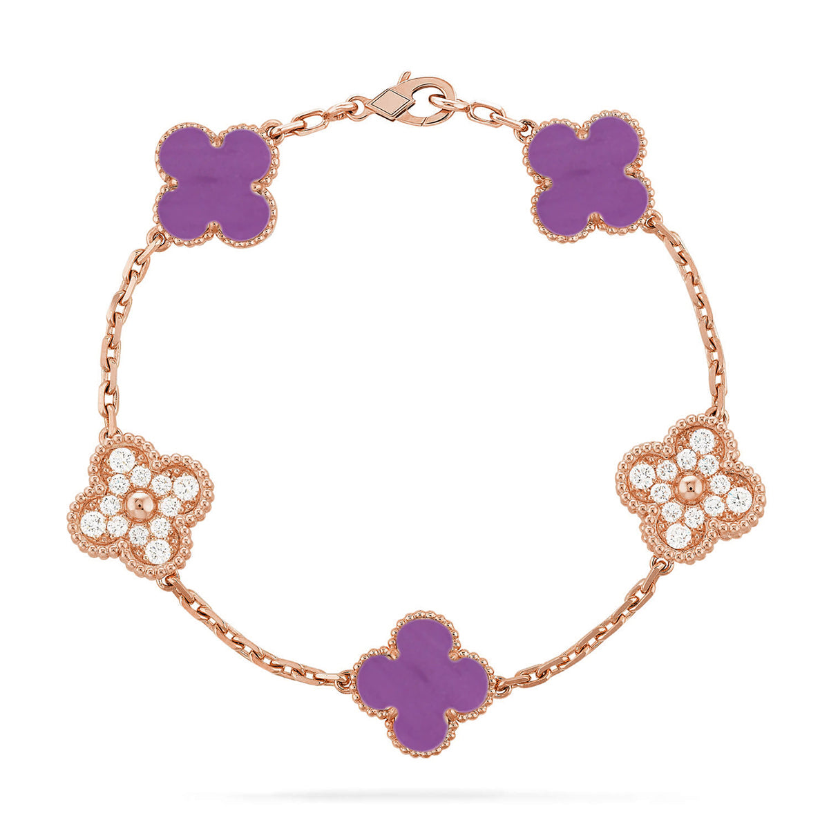 [[⭐DORISW] ]New  CLOVER 5 MOTIF VIOLET BRACELET COLLECTION