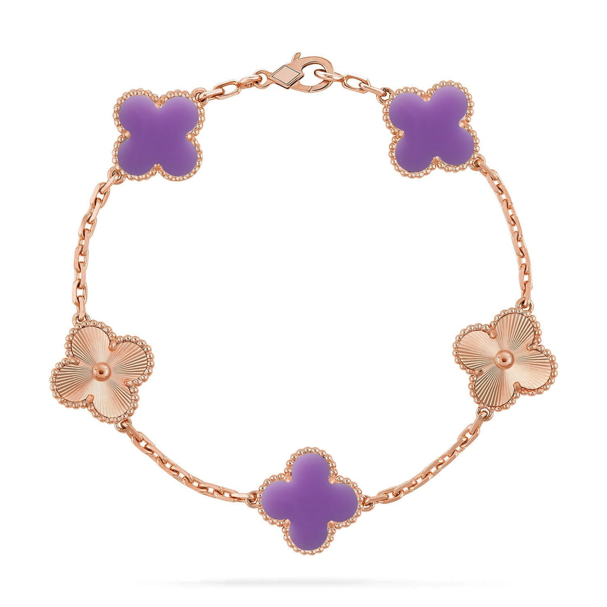 [[⭐DORISW] ]NEUE KOLLEKTION: CLOVER-ARMBAND MIT 5 MOTIVEN IN HELLVIOLETT