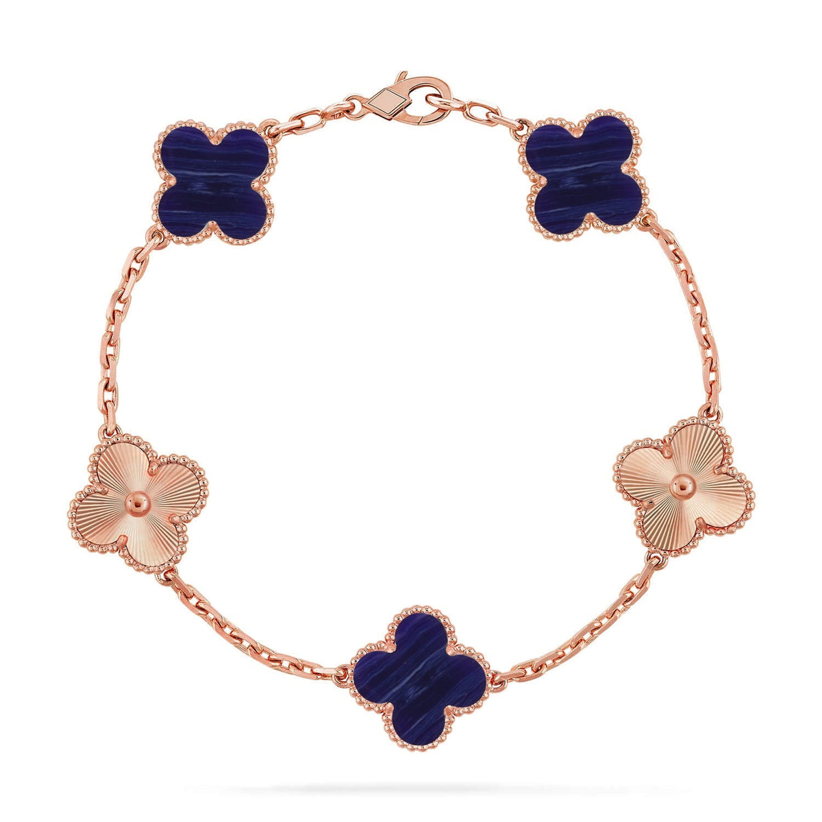 [[⭐DORISW] ]NEUE CLOVER 5 MOTIV ARMBAND-KOLLEKTION MIT LILA STREIFEN