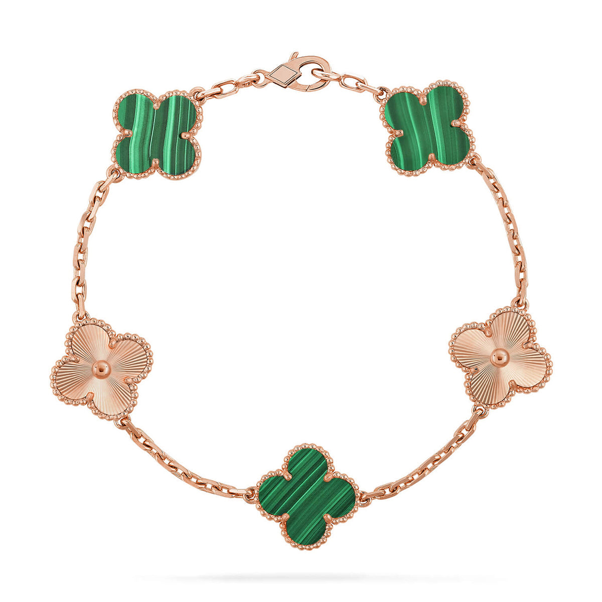 [[⭐DORISW] ]New  CLOVER 5 MOTIF MALACHITE BRACELET COLLECTION