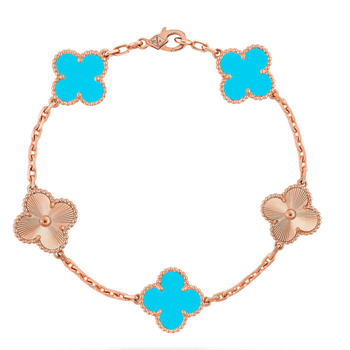 [[⭐DORISW] ]New  CLOVER 5 MOTIF TURQUOISE BRACELET COLLECTION
