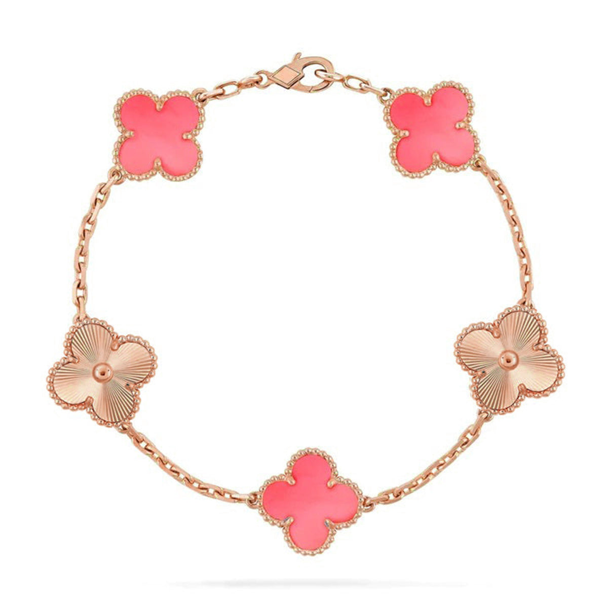 [[⭐DORISW] ]New  CLOVER 5 MOTIFS  PINK MOP BRACELET COLLECTION