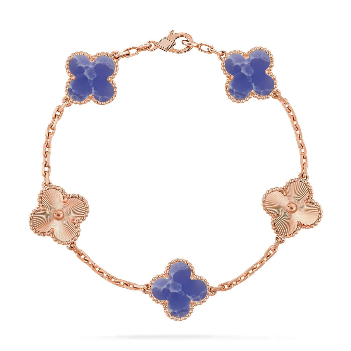 [[⭐DORISW] ]NEUE CLOVER 5 MOTIF ARMBAND-KOLLEKTION MIT BLAUEN ADERN