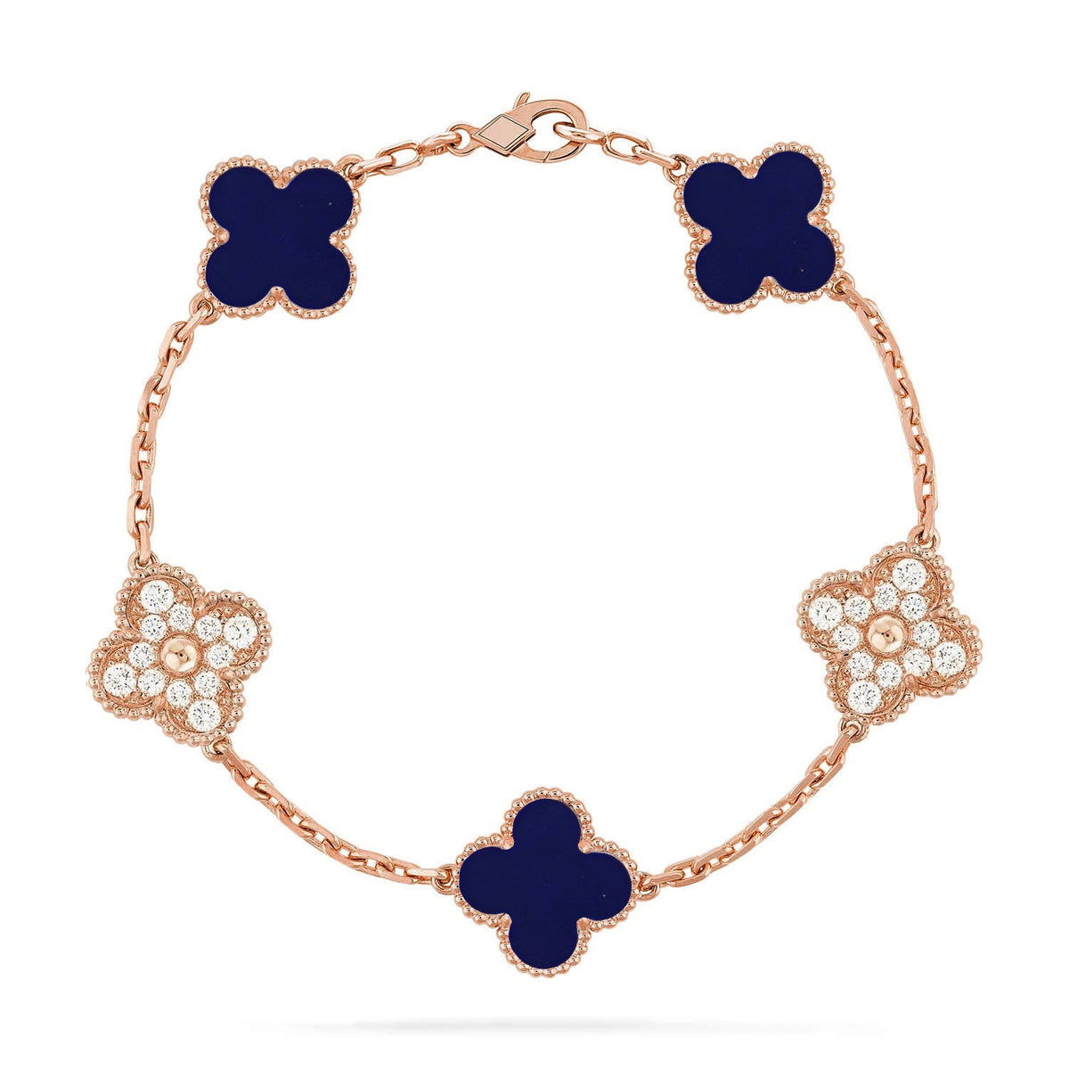 [[⭐DORISW] ]NEUE KOLLEKTION: CLOVER 5-MOTIV ARMBAND MIT LAPISLAZULI