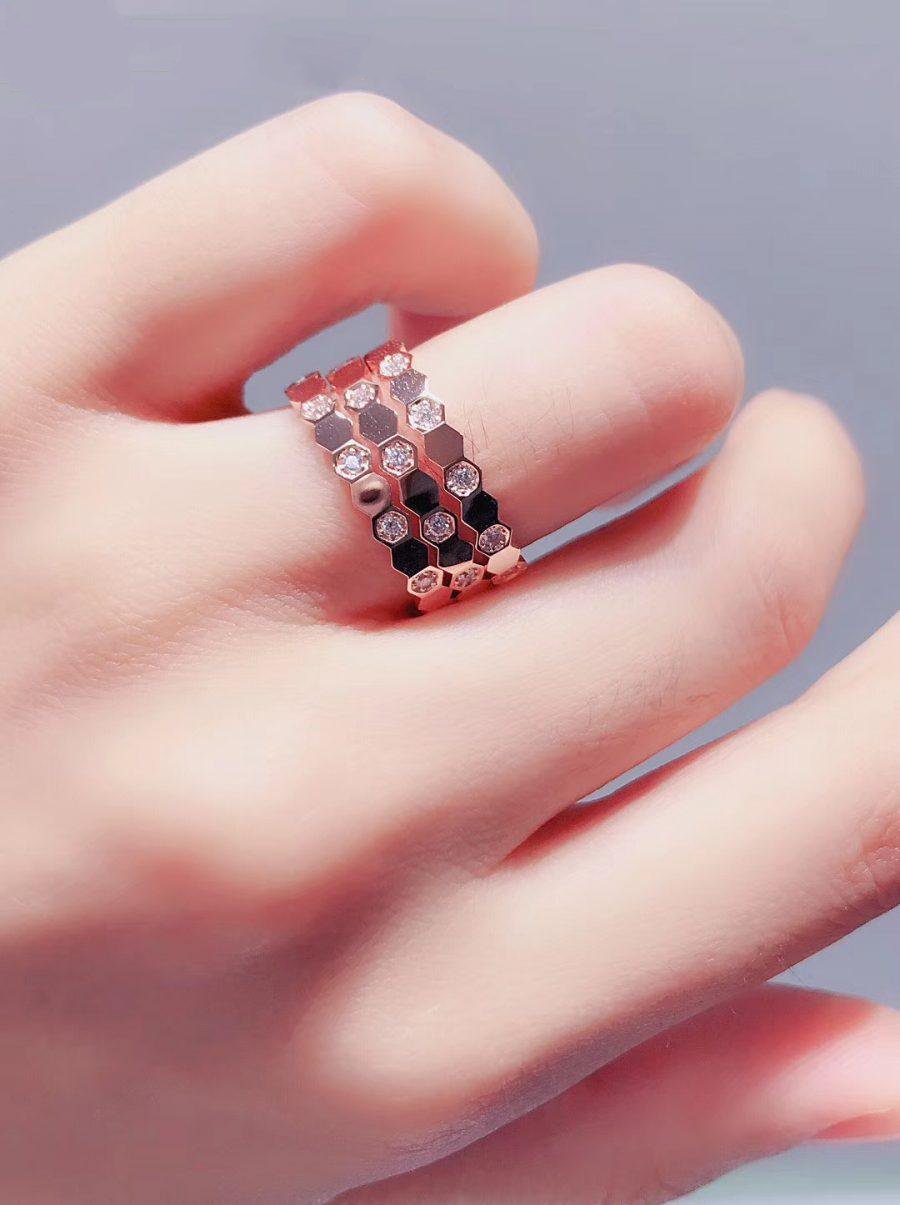 [⭐DORISW] BEE LOVE RING PINK GOLD DIAMOND