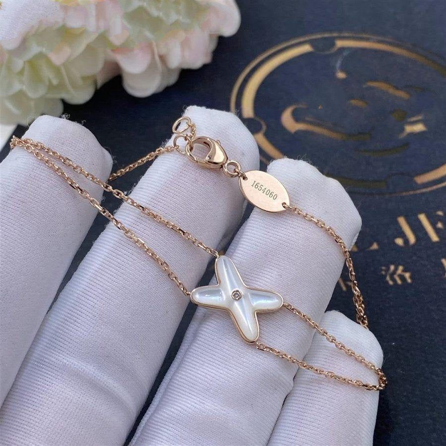 [⭐DORISW] JEUX BRACELET WHITE MOP PINK GOLD 1 DIAMOND