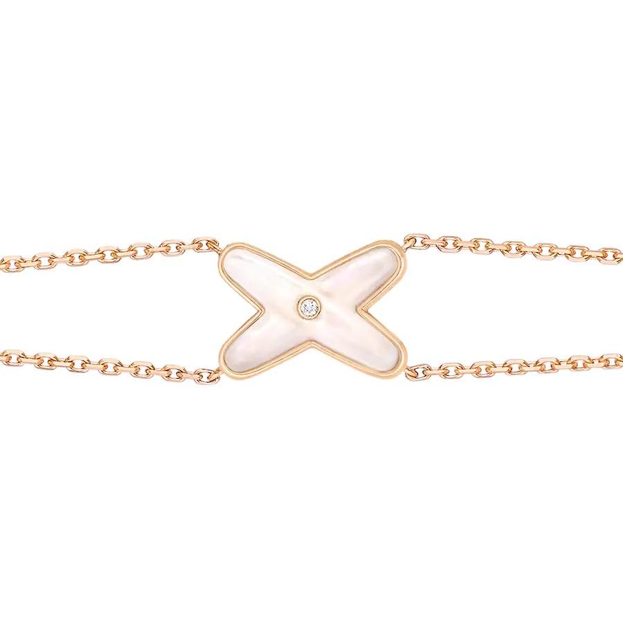[⭐DORISW] JEUX BRACELET WHITE MOP PINK GOLD 1 DIAMOND