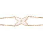 [⭐DORISW] JEUX BRACELET WHITE MOP PINK GOLD 1 DIAMOND
