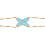 [⭐DORISW] JEUX BRACELET TURQUOISE PINK GOLD 1 DIAMOND