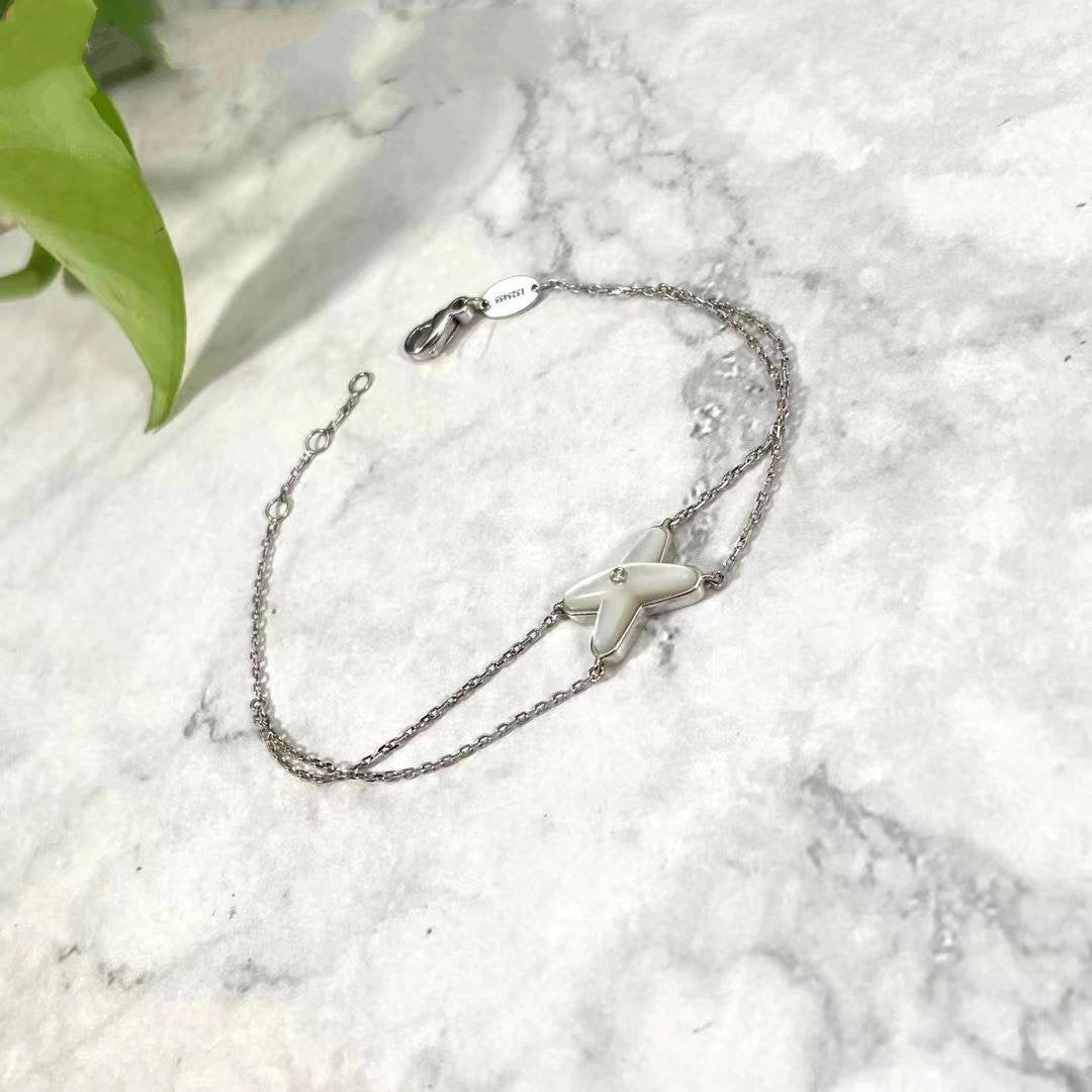 [⭐DORISW] JEUX BRACELET WHITE MOP SILVER 1 DIAMOND