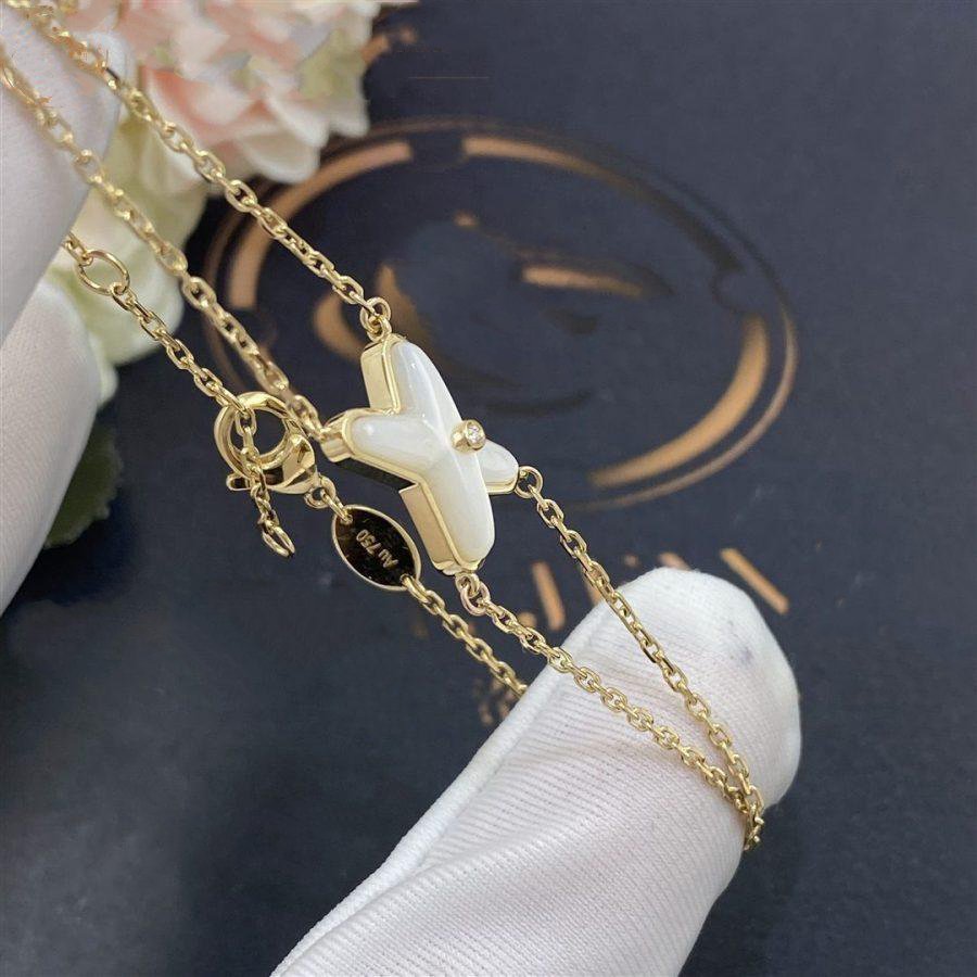 [⭐DORISW] JEUX BRACELET WHITE MOP GOLD 1 DIAMOND