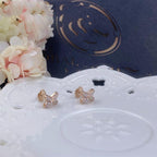 [⭐DORISW] SET AUS ROSÉGOLD-DIAMANT-OHRRINGEN