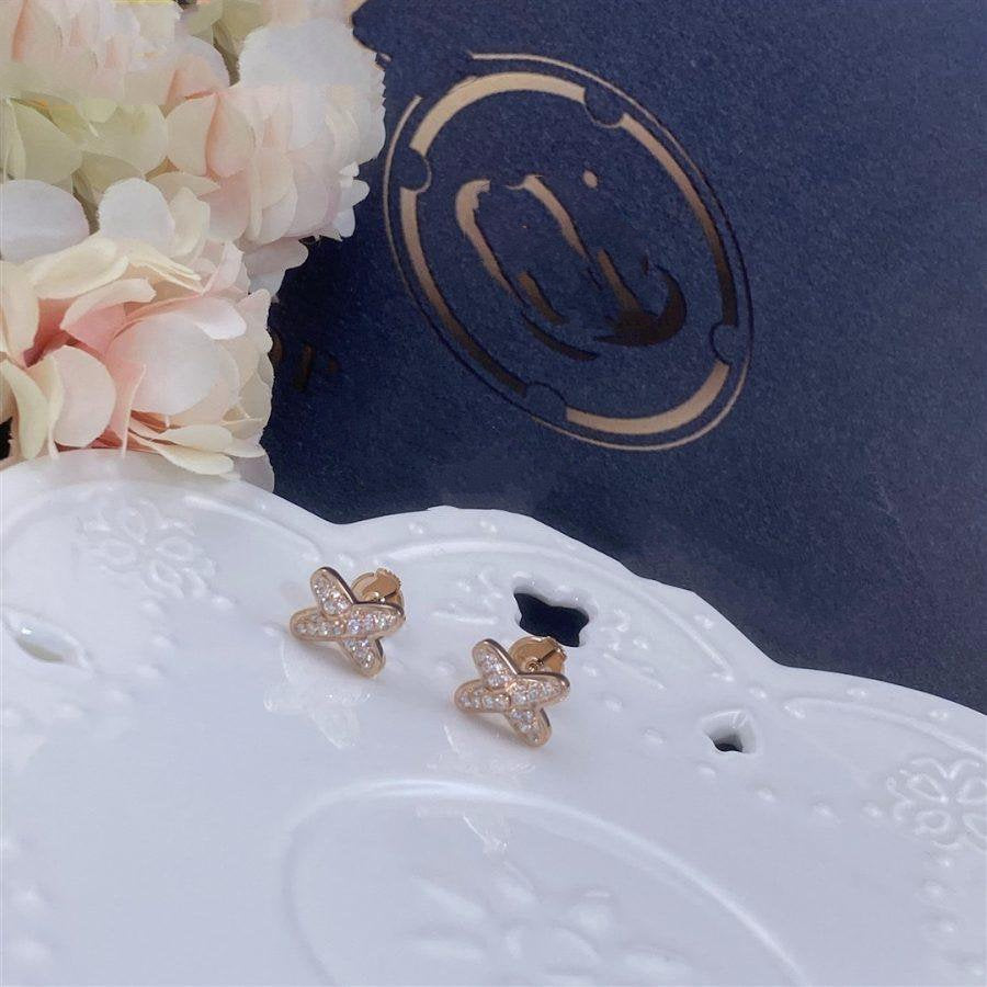 [⭐DORISW] SET AUS ROSÉGOLD-DIAMANT-OHRRINGEN