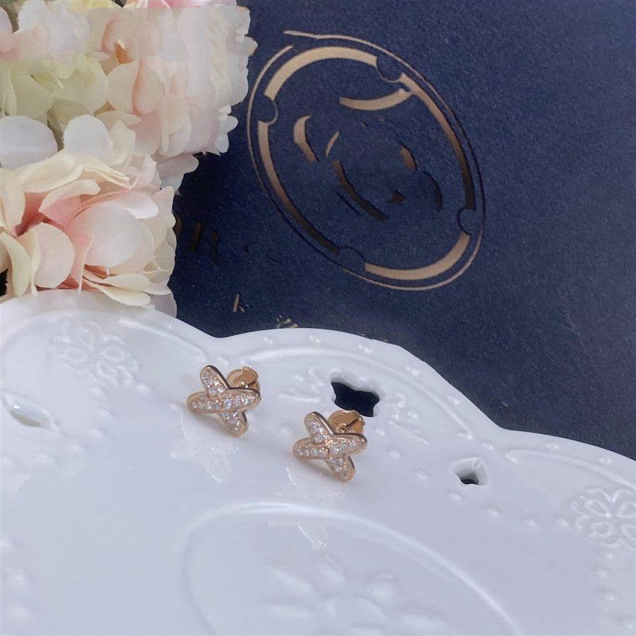 [⭐DORISW] SET AUS ROSÉGOLD-DIAMANT-OHRRINGEN