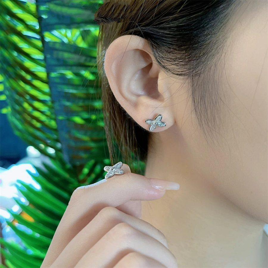 [⭐DORISW] JEUX DE SILVER DIAMOND EARRINGS