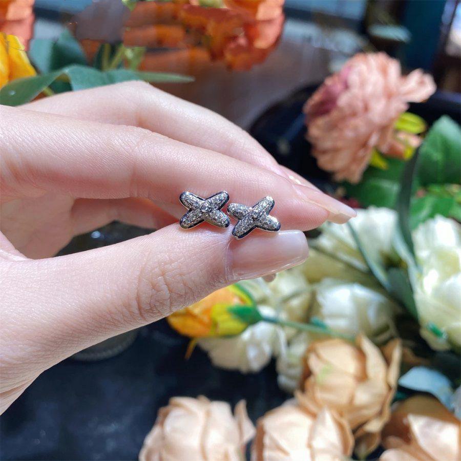 [⭐DORISW] JEUX DE SILVER DIAMOND EARRINGS