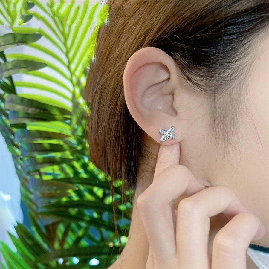 [⭐DORISW] JEUX DE SILVER DIAMOND EARRINGS