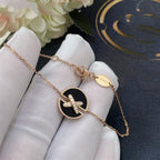[⭐DORISW] ARMBAND-SET ONYX ROSÉGOLD DIAMANT