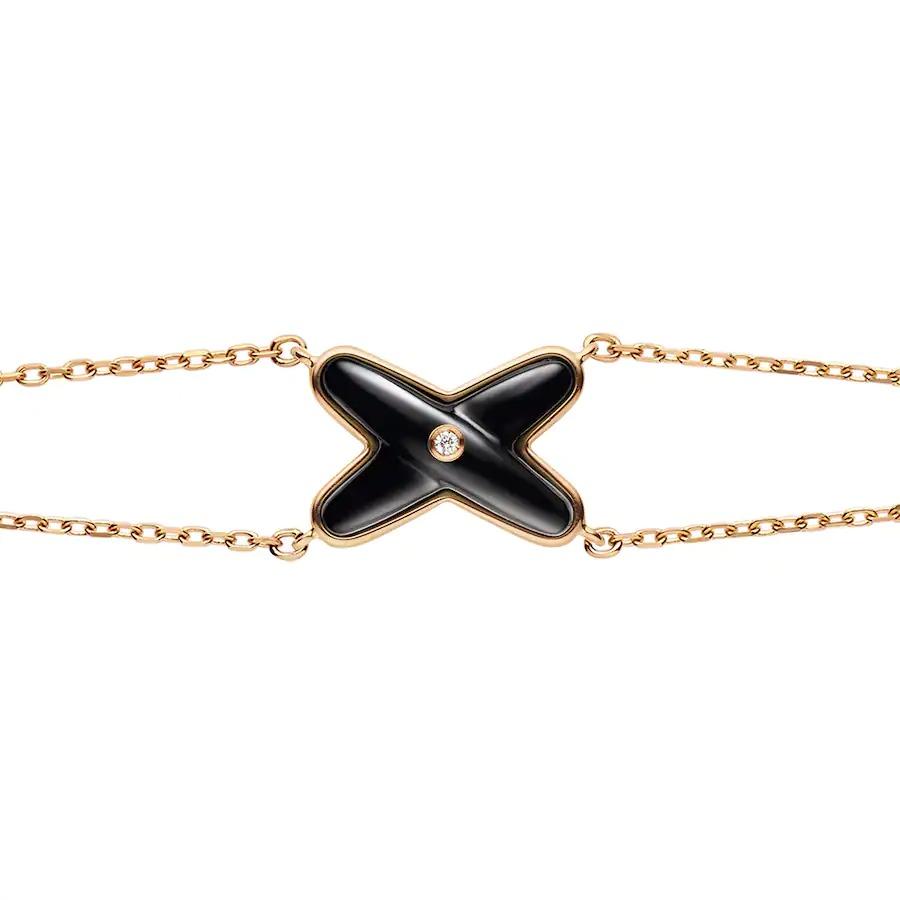 [⭐DORISW] ARMBAND JEUX ONYX ROSÉGOLD 1 DIAMANT
