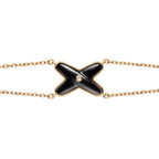 [⭐DORISW] ARMBAND JEUX ONYX ROSÉGOLD 1 DIAMANT