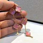 [[⭐DORISW] ]New  CLOVER 5 MOTIFS  PINK MOP BRACELET COLLECTION