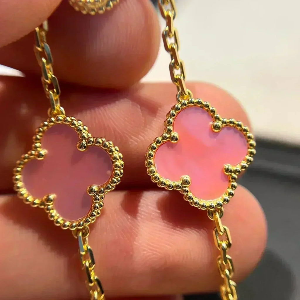 [[⭐DORISW] ]New  CLOVER 5 MOTIFS  PINK MOP BRACELET COLLECTION