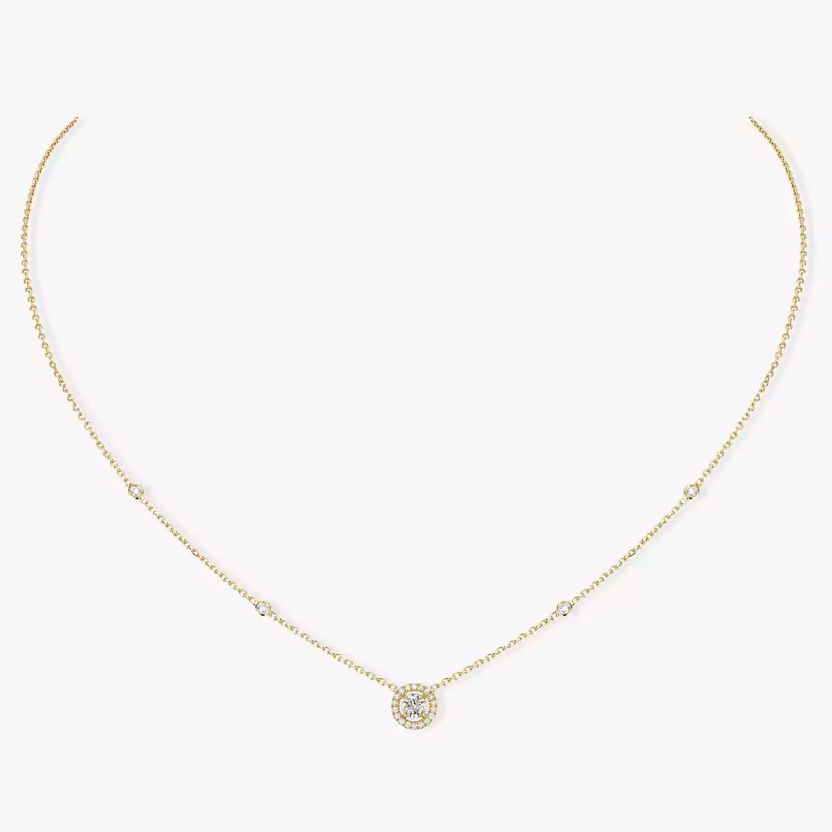 [[⭐DORISW] ] Diamant-Halskette 0,20ct Brillantschliff Joy
