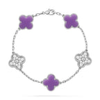 [[⭐DORISW] ]NEUE KOLLEKTION: CLOVER-ARMBAND MIT 5 MOTIVEN IN HELLVIOLETT