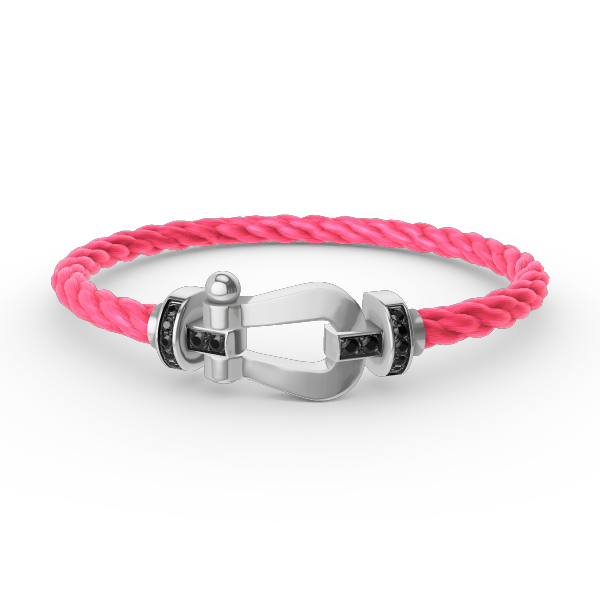 [⭐DORISW] FORCE GROSSES HUFEISEN ARMBAND SCHWARZER DIAMANT SILBER