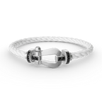 [⭐DORISW] FORCE GROSSES HUFEISEN ARMBAND SCHWARZER DIAMANT SILBER
