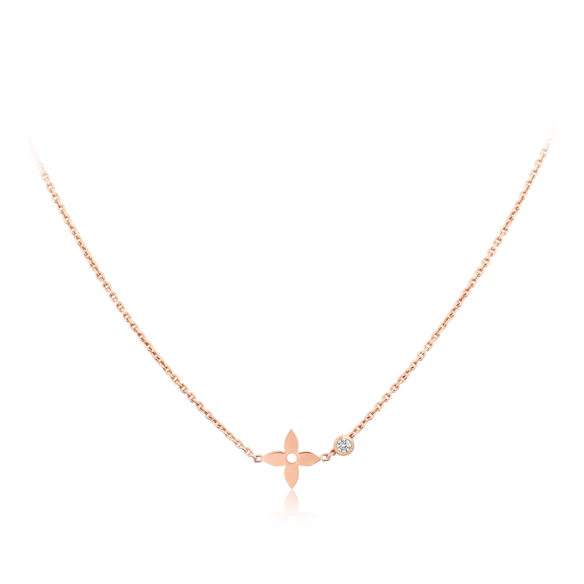 [⭐DORISW] BLÜTEN-ANHÄNGER ROSÉGOLD UND DIAMANT