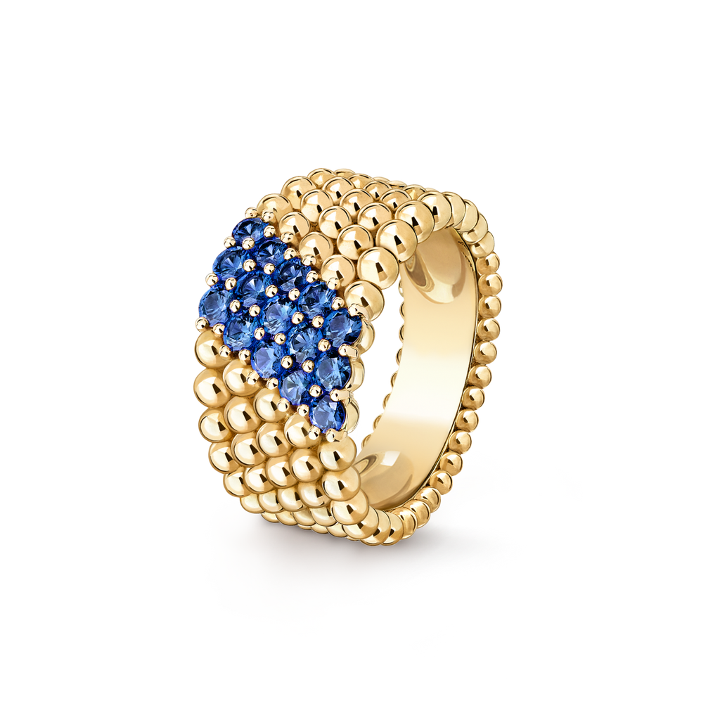 [[⭐DORISW] ] PERLEE DIAMANT-RING, 5-REIHIGES DESIGN MIT DIAMANTBESATZ