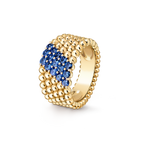 [[⭐DORISW] ] PERLEE DIAMANT-RING, 5-REIHIGES DESIGN MIT DIAMANTBESATZ