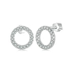 Forever Clear Moissanite Ohrstecker mit rundem Kreismotiv