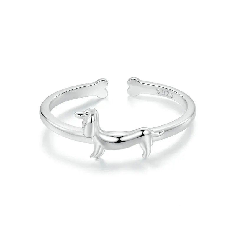 Hübscher Hund-Statement-Ring offen