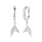 Zierlicher vergoldeter Ohrring Hypoallergener Fischschwanz-Ohrring Geschenk SCE1744