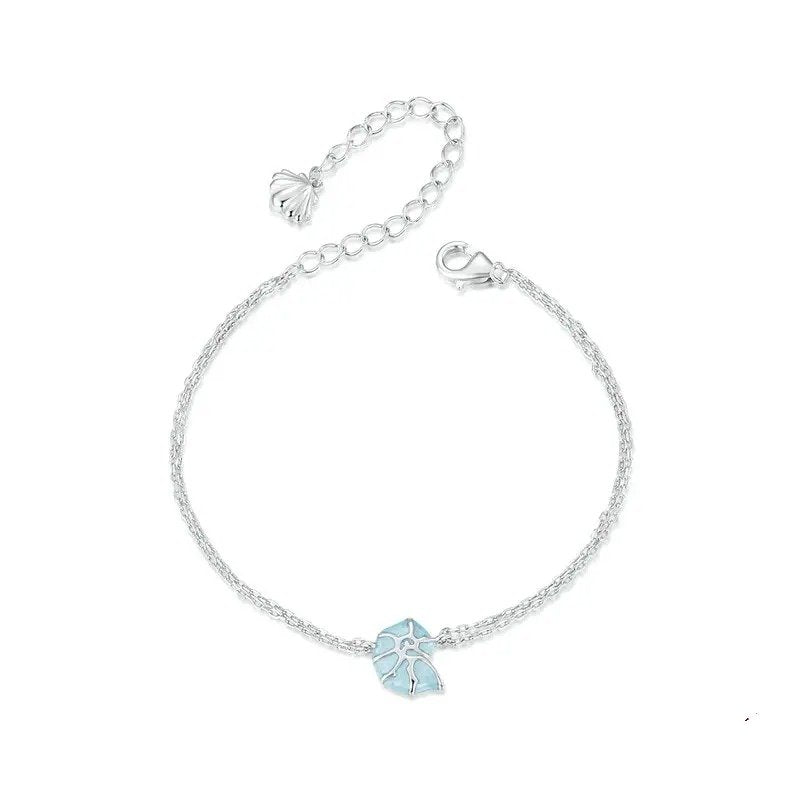 Armbänder mit blauer Muschel-Gliederkette