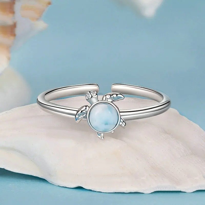 Meeresschildkröte offener Ring Strand Schildkröte verstellbare Ringe