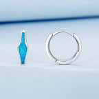 Opal-Creolen für Damen, weißvergoldet