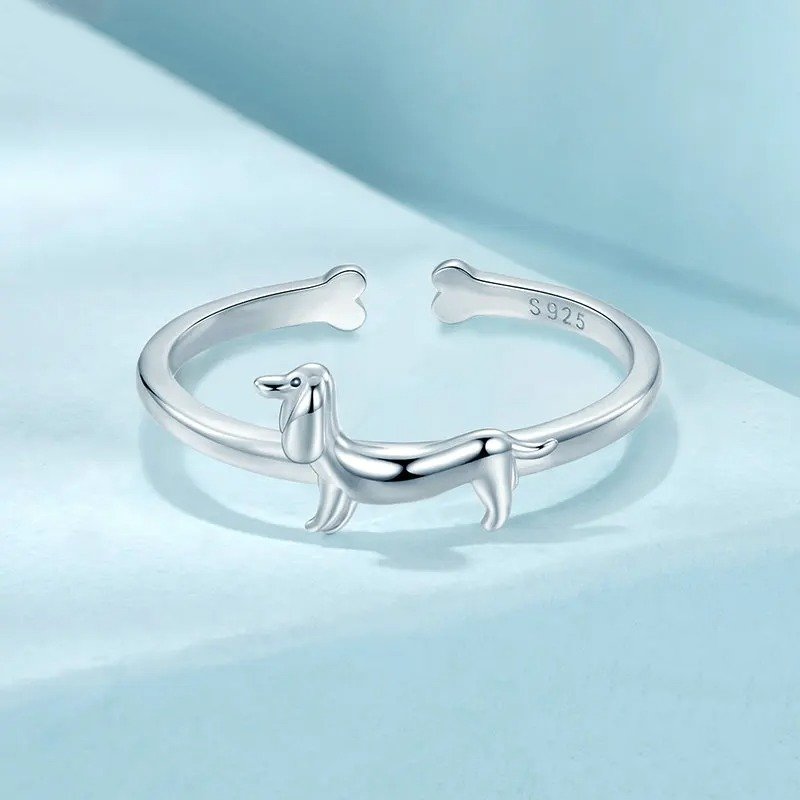 Hübscher Hund-Statement-Ring offen