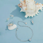 Armbänder mit blauer Muschel-Gliederkette