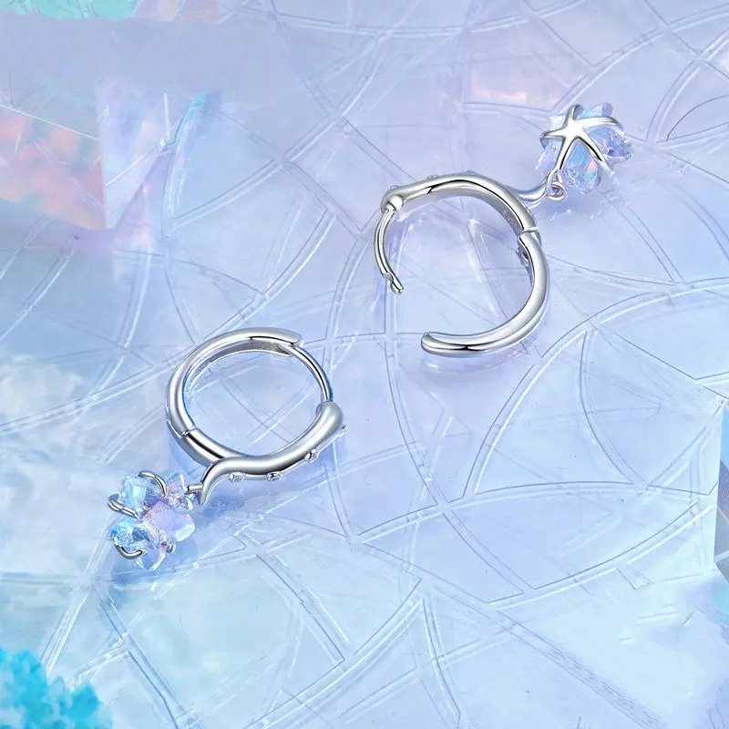 Zierlicher vergoldeter Ohrring, hypoallergener Oktopus-Seestern-Ohrring, Geschenk