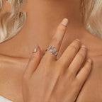 Verstellbarer Ring mit einfachem Blatt-Motiv, Glücksblatt-Statement