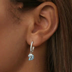 Blaue Muschel-Ohrstecker mit Muschel-Anhänger, hypoallergene Ohrringe
