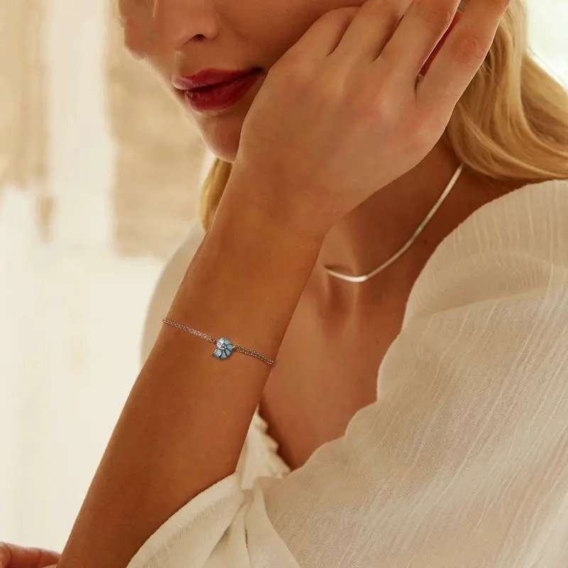 Armbänder mit blauer Muschel-Gliederkette
