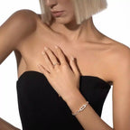 [[⭐DORISW] ] Move Link Pave_-Set Diamond Ring in Gold