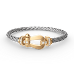 [⭐DORISW] FORCE LARGE HORSESHOE HALF DIAMOND BRACELET GOLD