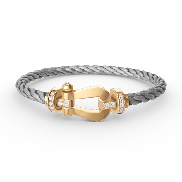 [⭐DORISW] FORCE GROSSES HUFEISEN HALBDIAMANTARMBAND GOLD