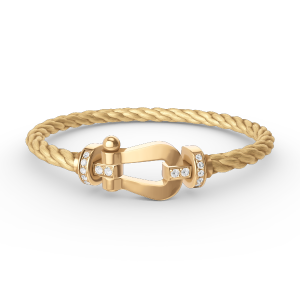 [⭐DORISW] FORCE GROSSES HUFEISEN HALBDIAMANTARMBAND GOLD